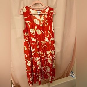Ava & Viv Maxi Dress, XL, Floral Print